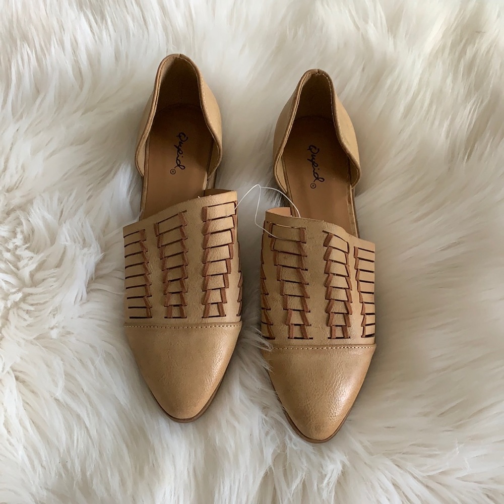 NWOT Qupid Woven Slip On Flats